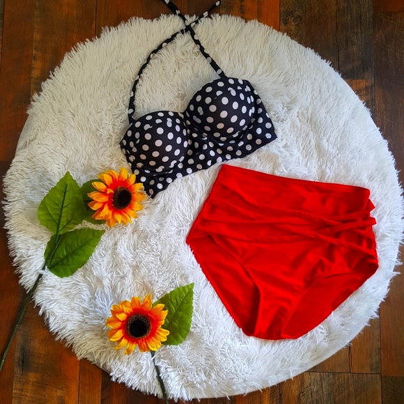 Simplicity Other - MEDIUM High-waist Polka dot Bikini